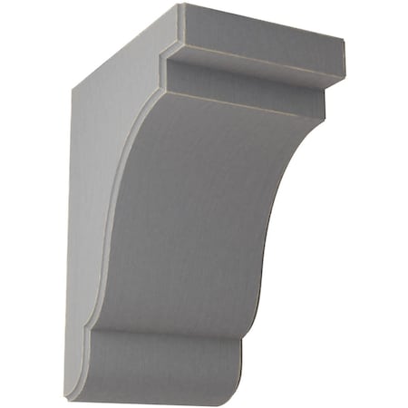 Ekena Millwork 5 1/4"W x 7 1/4"D x 9 1/2"H Bedford Wood Vintage Decor Bracket, Pebble Grey BKTWD05X07X10BEPG